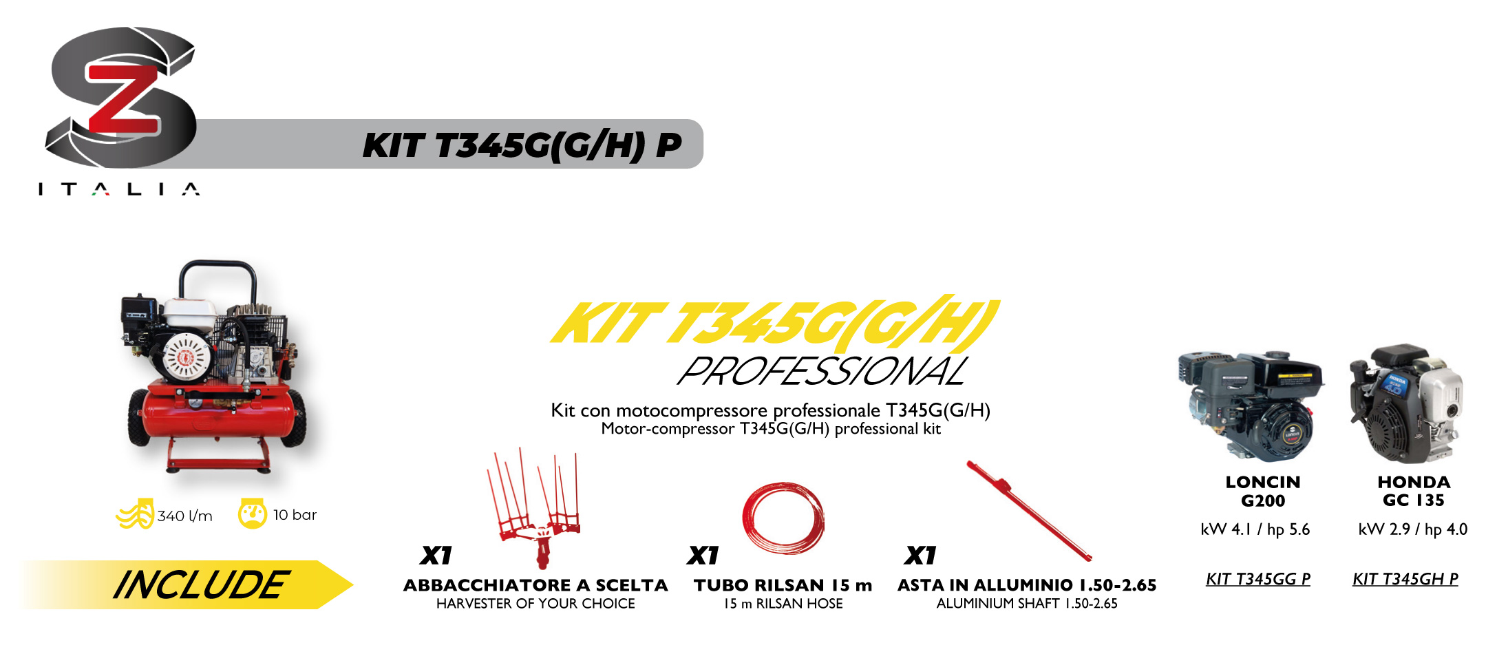 KIT COMPRESSORE T345GH P LIBECCIO SICILZAPPA KIT COMPRESSORE T345GH P LIBECCIO SICILZAPPA